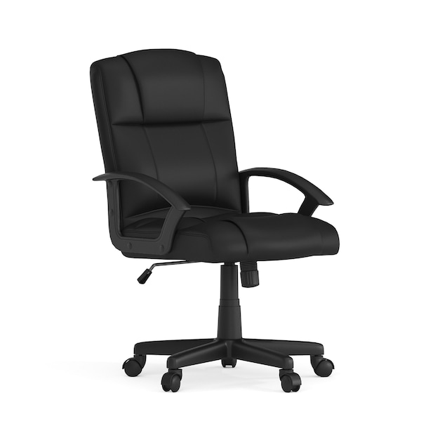 Flash Furniture Leather Task Chair, Black CH-197220X000-BK-GG - main
